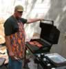 Big Ron kept the bikers hunger at bay with some hot dogs to go with their chili (75kb)